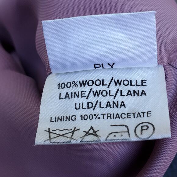 Vintage Jaeger Gray Wool Double Breasted Blazer Jacket Lined Academia Sz 12 - Picture 14 of 16